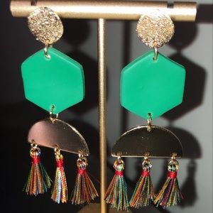 Clay fringe earrings ✨